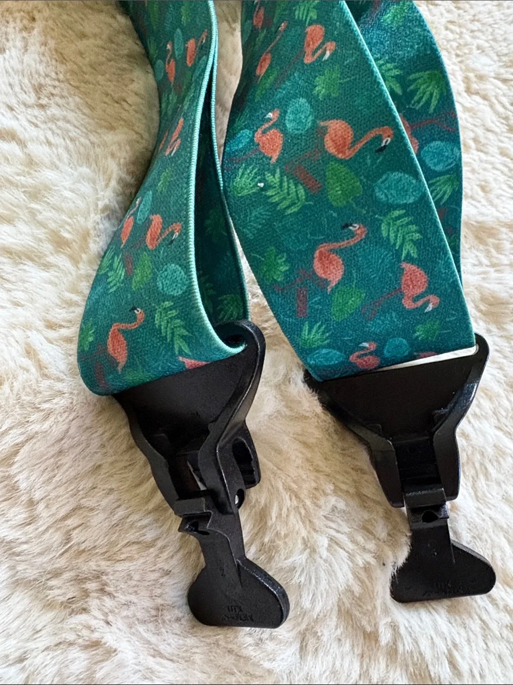 Chums ski Kids Teal Flamingo Print Suspenders